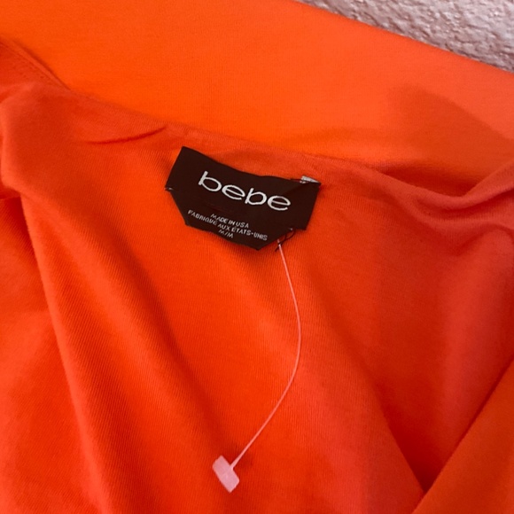 NWT BEBE KNIT SHOULDER ASYMMETRICAL FITTED MIDI DRESS M - Picture 10 of 10